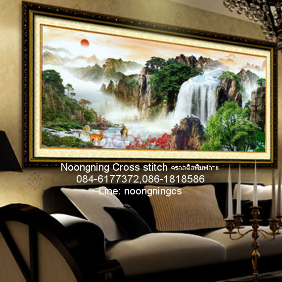 อินทรีย์ ชุดปักครอสติช พิมพ์ลาย ครอสติสจีน งานฝีมือ DIY