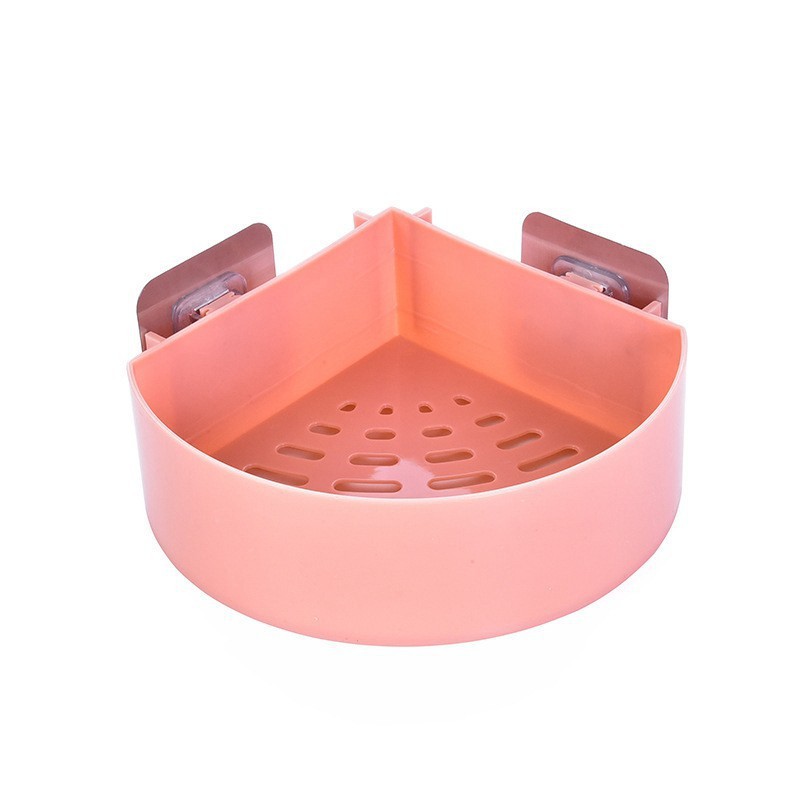 #H003 ชั้นวางติดผนัง เข้ามุม ชั้นเก็บพลาสติกแบบไม่เจาะผนัง อุปกรณ์ห้องน้ำ ห้องครัว ห้องแต่งตัว