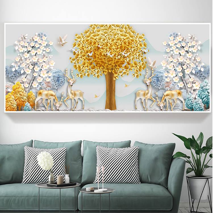 กวาง ครอสติสคริสตัล Diamond painting โมเสก ภาพติดเพชร งานฝีมือ DIY
