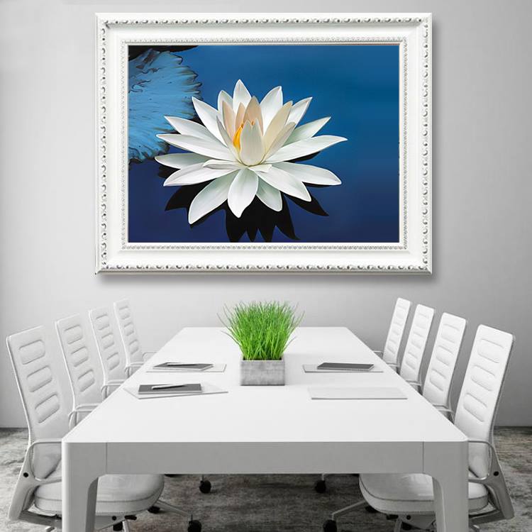 ดอกบัว ครอสติสคริสตัล Diamond painting โมเสก ภาพติดเพชร งานฝีมือ DIY