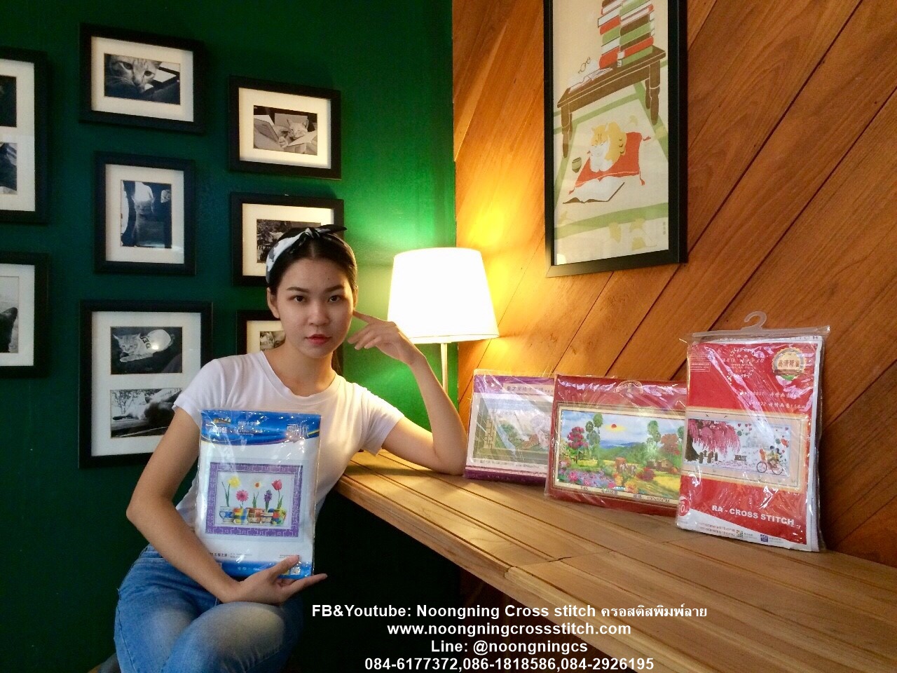 ผีเสื้อ ชุดปักครอสติส พิมพ์ลาย ครอสติสจีน งานฝีมือทำที่บ้าน DIY