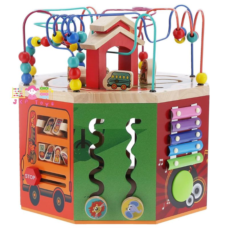 Todds & Kids Toys by JKP Toys กล่องกิจกรรมไม้ 9 ด้าน ของเล่นไม้เสริมพัฒนาการ ของเล่นเด็ก