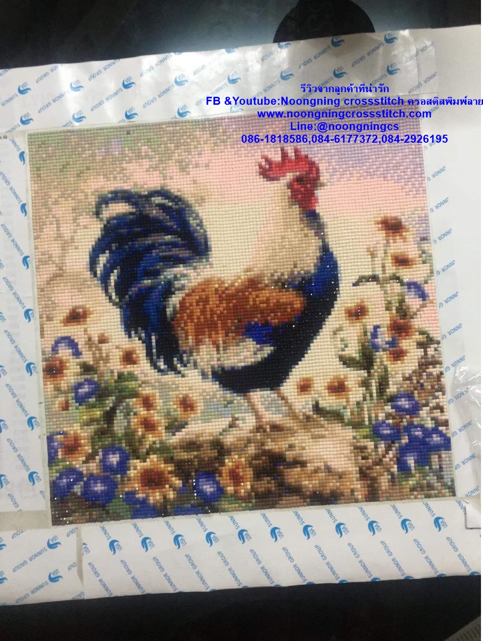 แมวน้อย VSเสือขาว ครอสติสคริสตัล Diamond painting โมเสก ภาพติดเพชร งานฝีมือทำที่บ้าน DIY