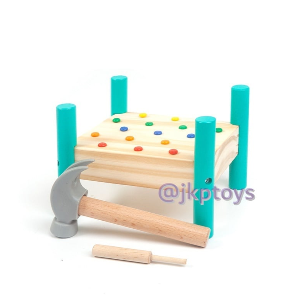 ของเล่นไม้เสริมพัฒนาการ ค้อน ตะปู สอนสี เสริมสร้างกล้ามเนื้อ