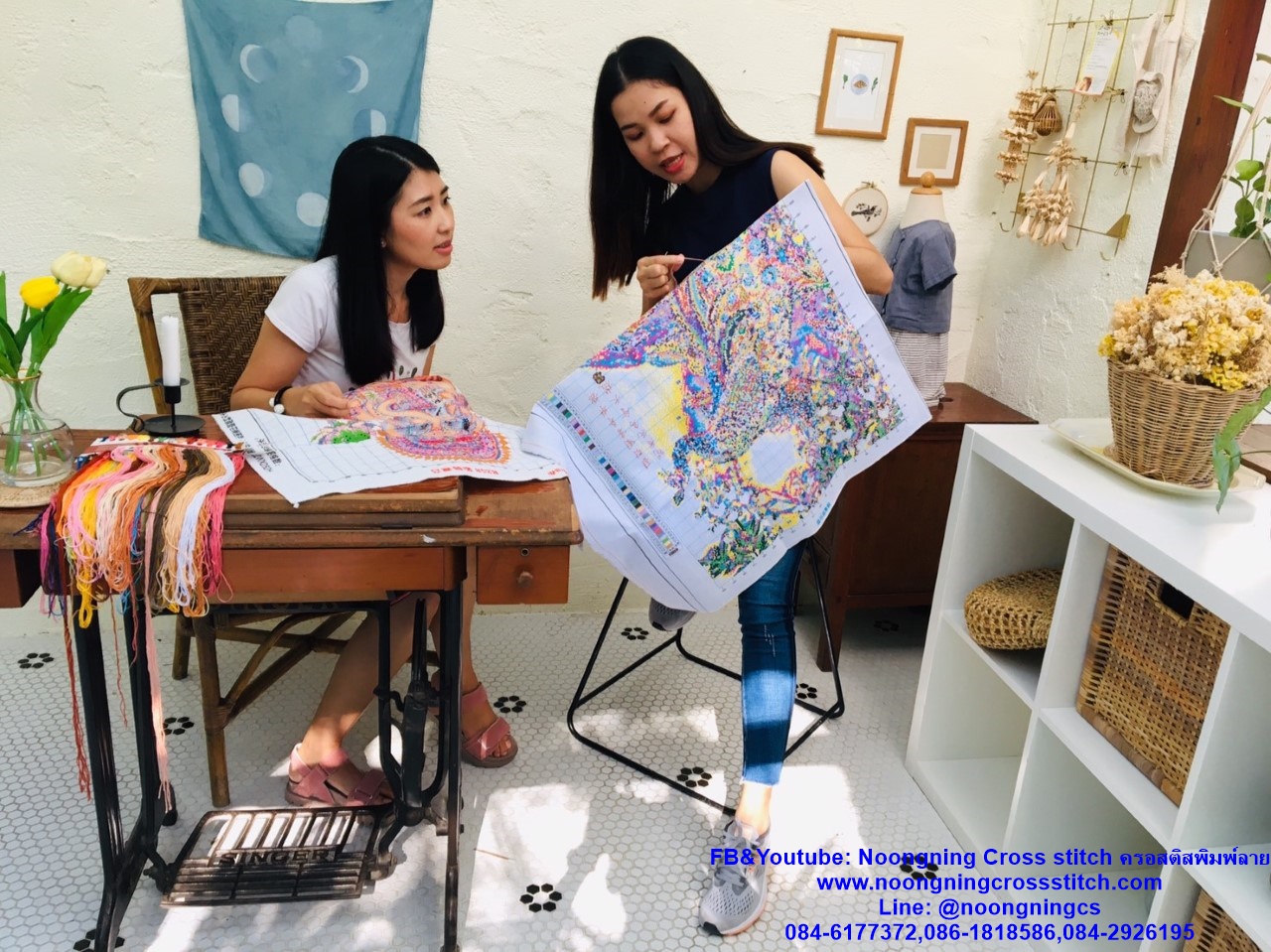 นกยูงคู่ ชุดปักครอสติช พิมพ์ลาย ครอสติสจีน งานฝีมือ DIY