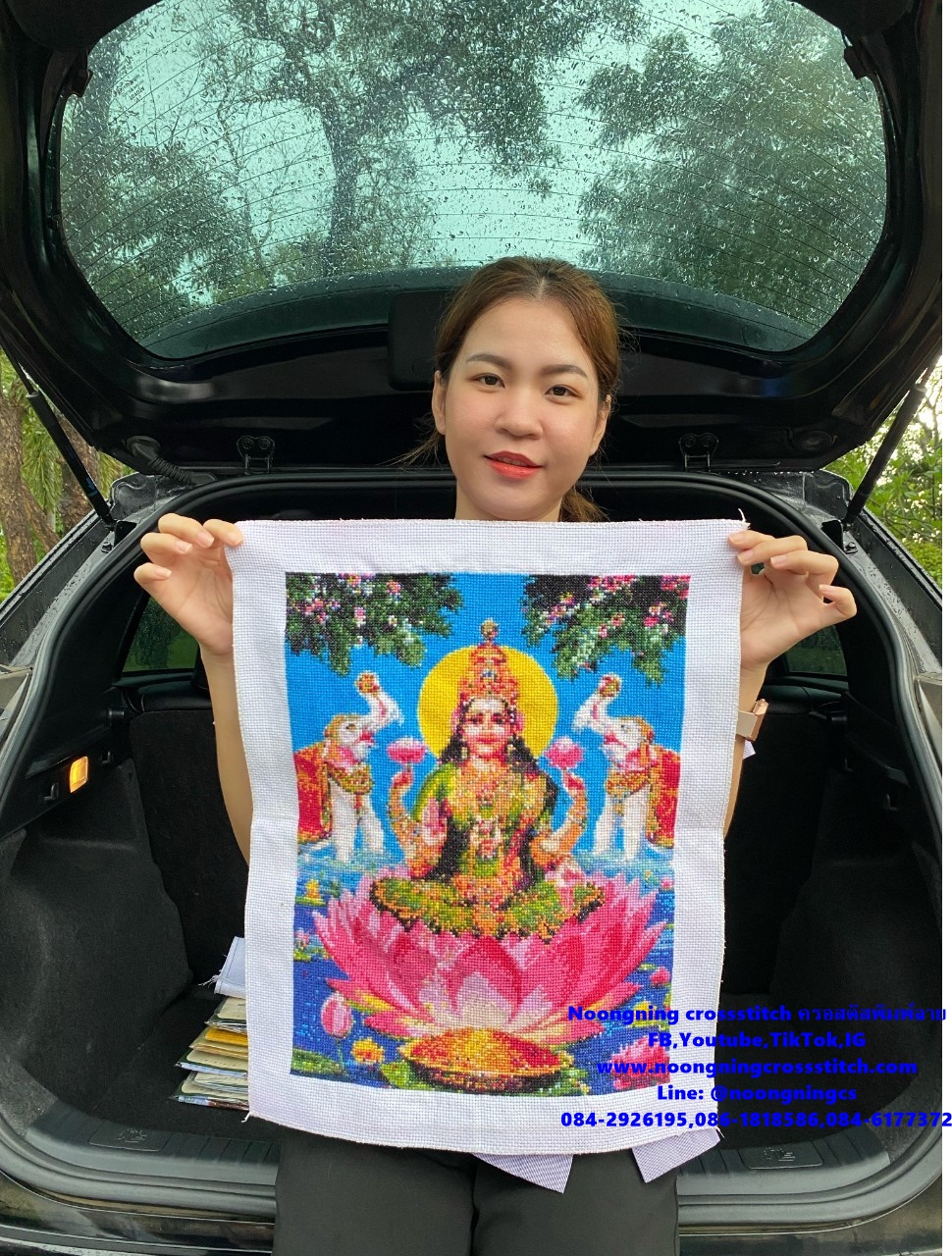 ดอกทานตะวัน ชุดปักครอสติช พิมพ์ลาย ครอสติสจีน งานฝีมือ DIY