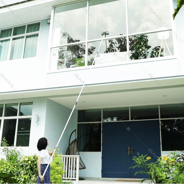 SmileArm® ด้ามกดล็อค 7 ม. อลูมิเนียมแท้100% ใช้คู่กับหัวอุปกรณ์ ด้ามอเนกประสงค์ ยืด-หดได้ ไม่เป็นสนิม มีประกันส่งซ่อมได้