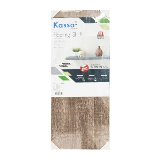 KASSA HOME แผ่นชั้นไม้ซ่อนขาปิดผิวเมลามีน รุ่น FSM640GR ขนาด 60 x 24 x 3.8 ซม. สีโอ๊ค สวยงาม โดดเด่น ดูทันสมัย