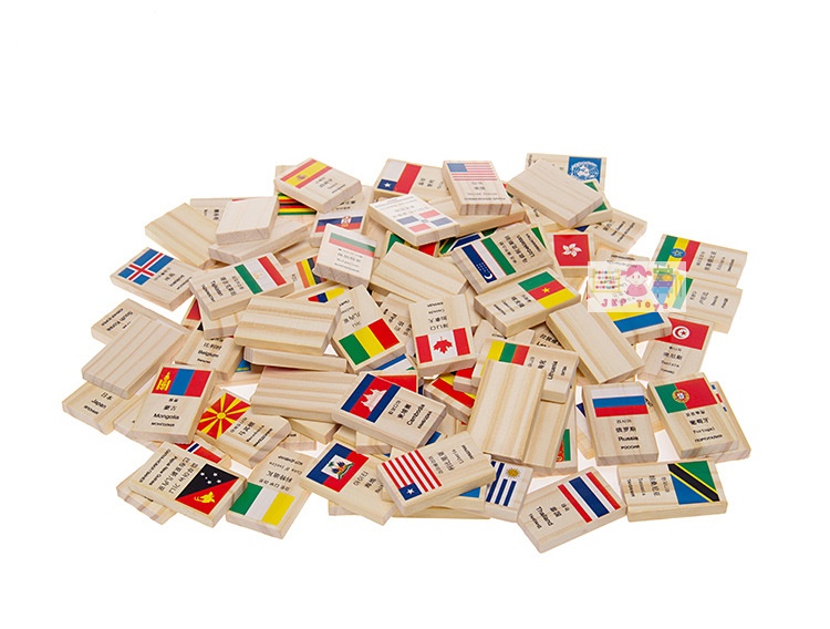 ของเล่นเสริมพัฒนาการ ของเล่น ของเล่นไม้ชุดโดมิโนธงประจำชาติ 100 ประเทศ
