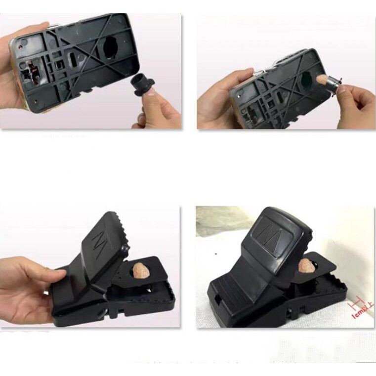 อุปกรณ์ดักหนู ที่ดักหนู กับดักหนู แบบสปริง ไม่ต้องใช้สารเคมี ไม่ต้องสัมผัสโดนตัวหนู สีดำ-591