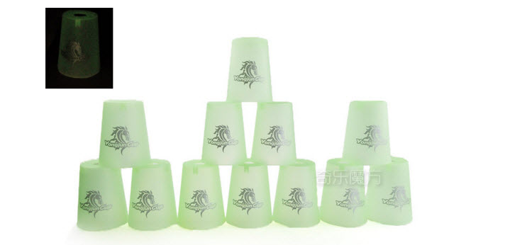 แก้ว YJ Cups สีเขียวแบบเรืองแสงในความมืด