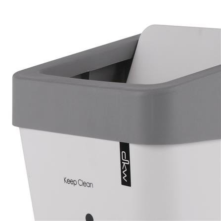 ถังขยะเหลี่ยมฝากดสปริง DKW HH224LP 11 ลิตร สีขาว/ฝาสีเทา สะดวกต่อการใช้งาน