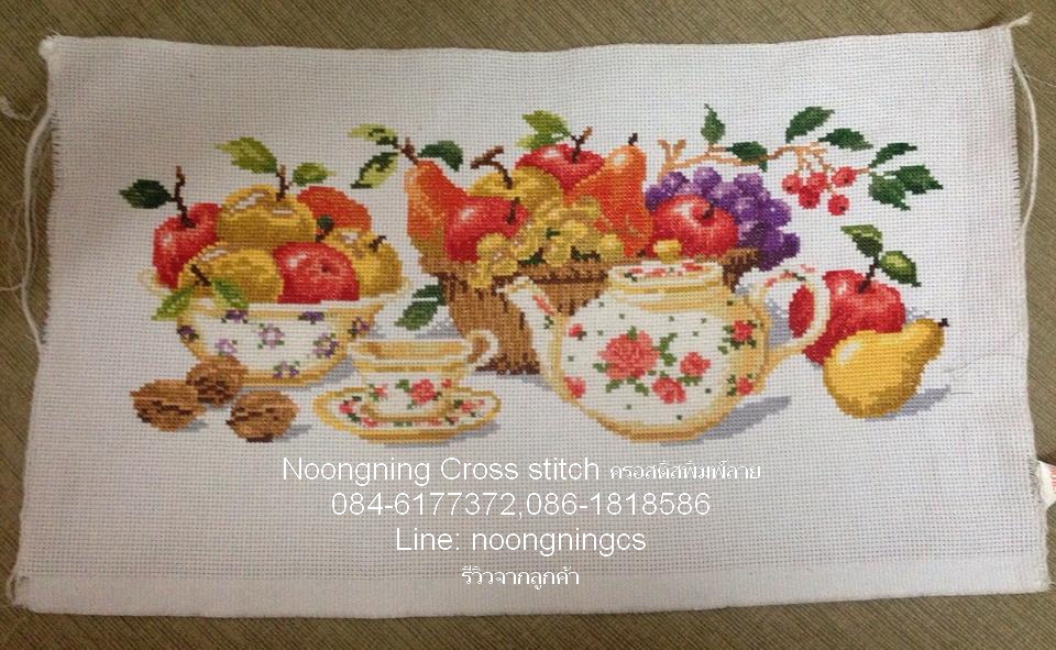 นกกระเรียน เรือใบ ชุดปักครอสติส พิมพ์ลาย ครอสติสจีน งานฝีมือทำที่บ้าน DIY