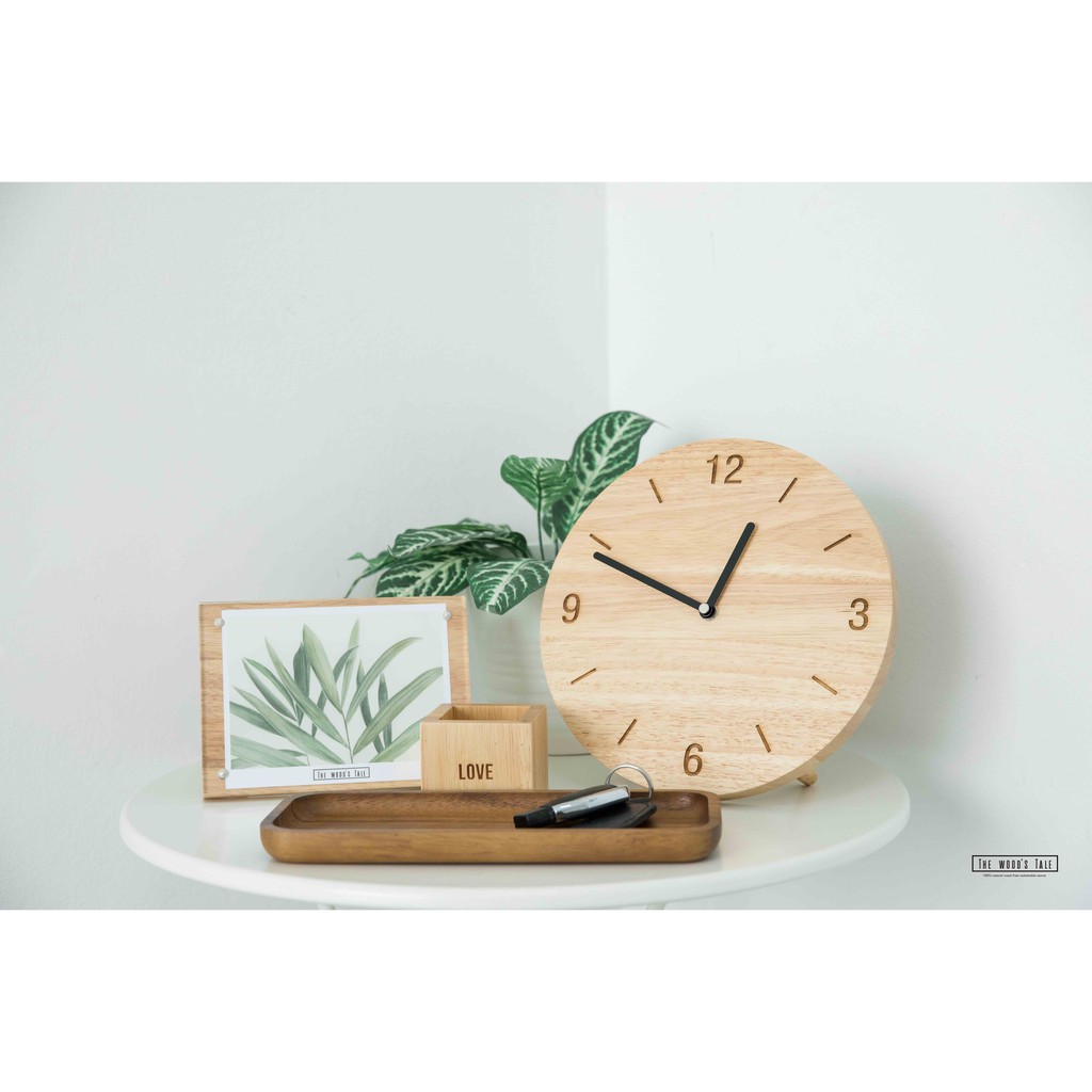 The Wood's Tale นาฬิกาแขวนผนัง นาฬิกาไม้ เดินเงียบ WALL CLOCK สำหรับแขวนผนังหรือตั้งโต๊ะ