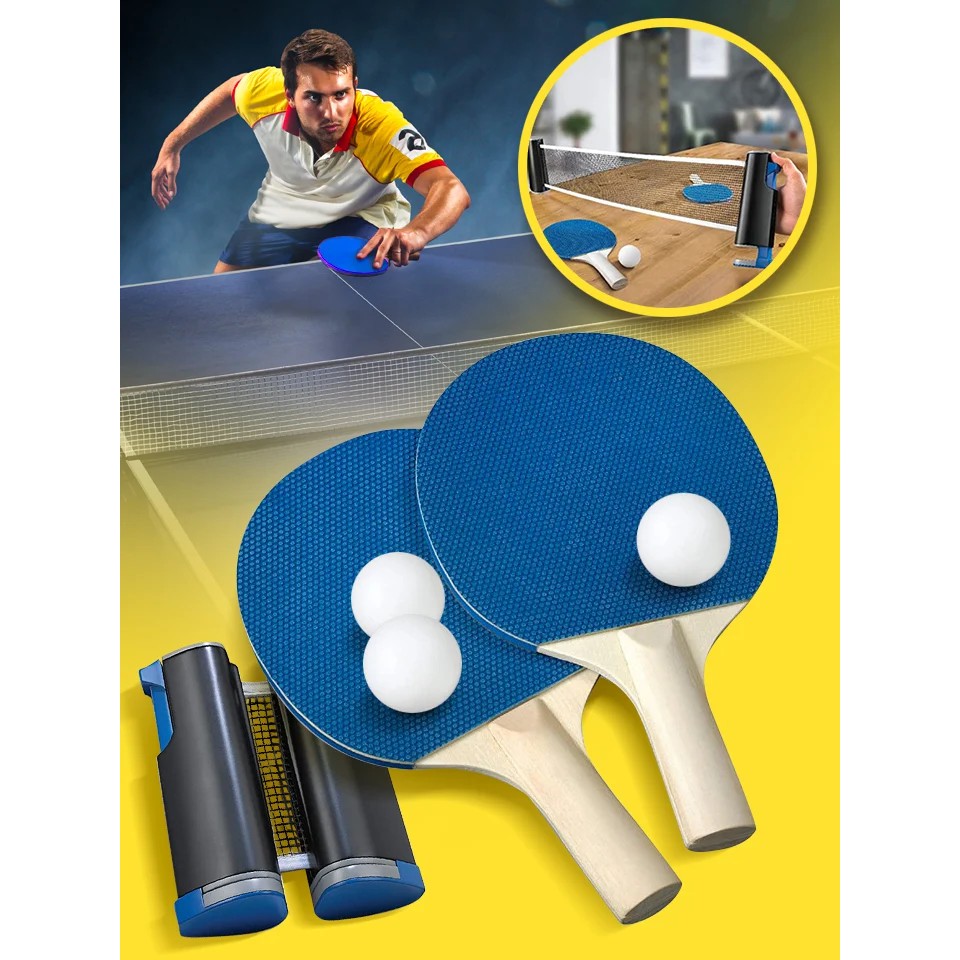 !!สินค้าขายดี!! เซ็ตอุปกรณ์ปิงปองพกพา Table Tennis Net Set