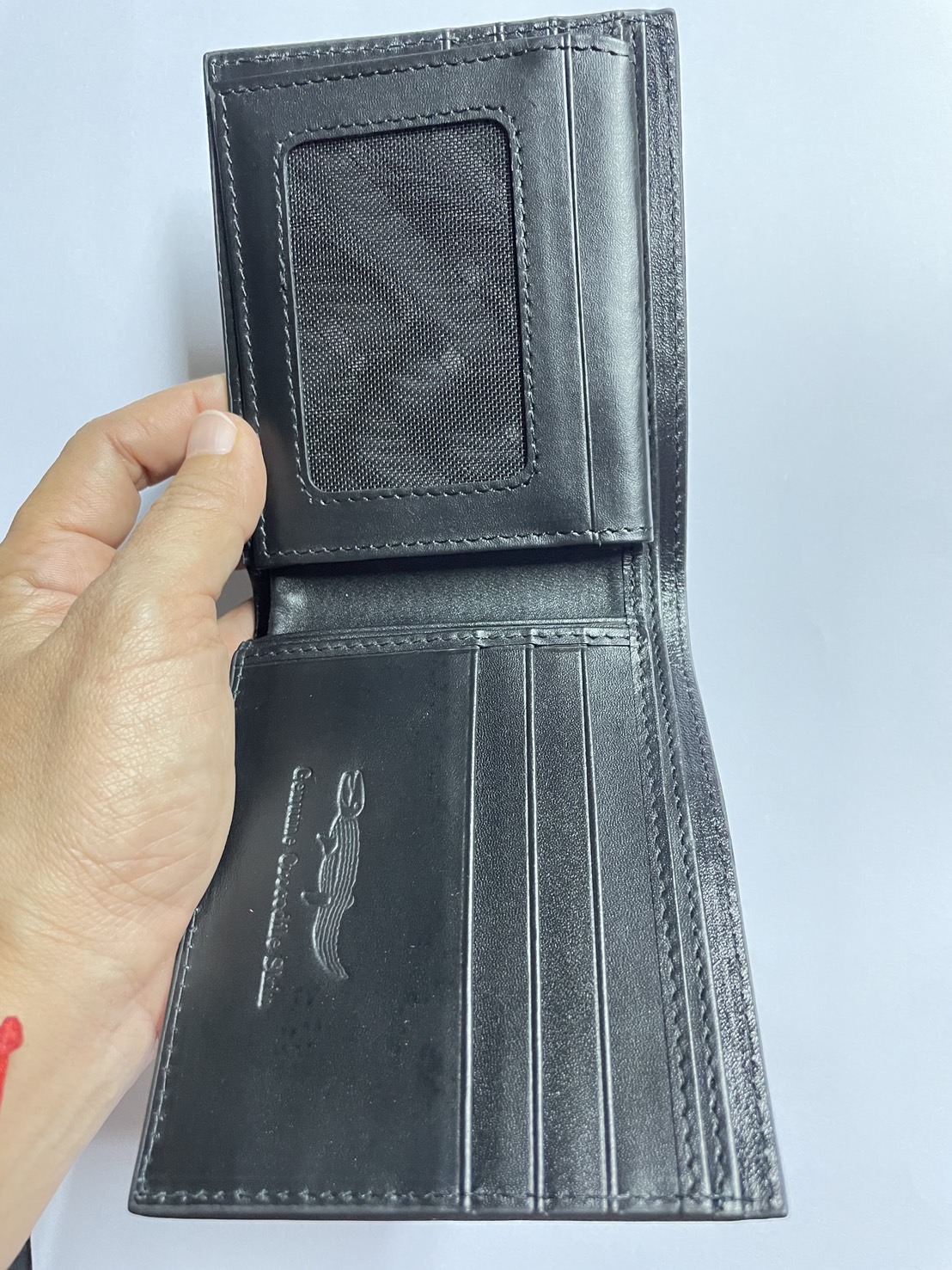 กระเป๋าหนังจระเข้แท้(หนังท้อง) สีดำ