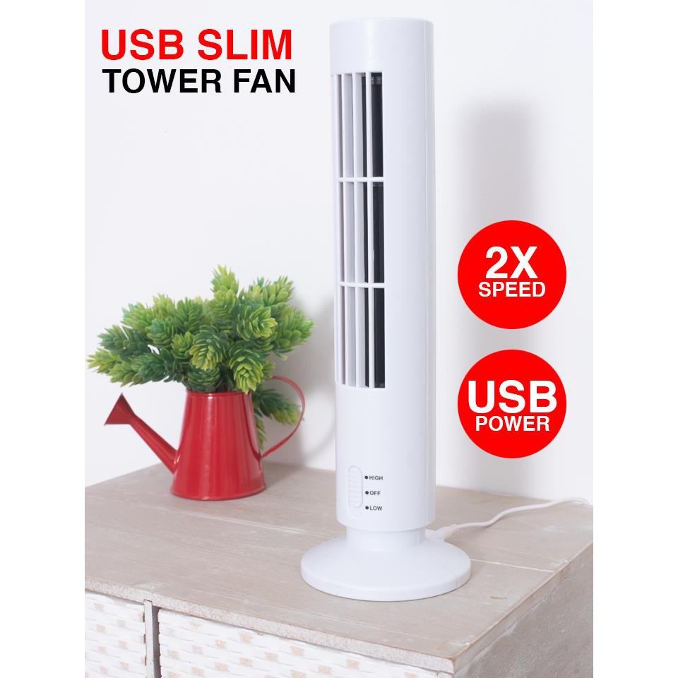 !!สินค้าขายดี!! พัดลมทาวเวอร์ พัดลม USB ตั้งโต๊ะทรงสูง USB Slim Tower Fan