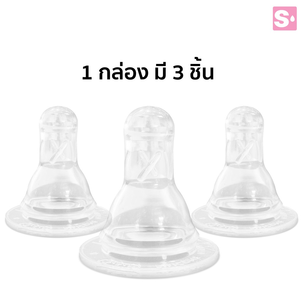 PAPPU จุกนมซิลิโคน แบบใส มี 3ไซส์ S,M,L มี 3 ชิ้น ย 3.8x ก 3.8 xส 4 ซม. สินค้าแม่และเด็ก