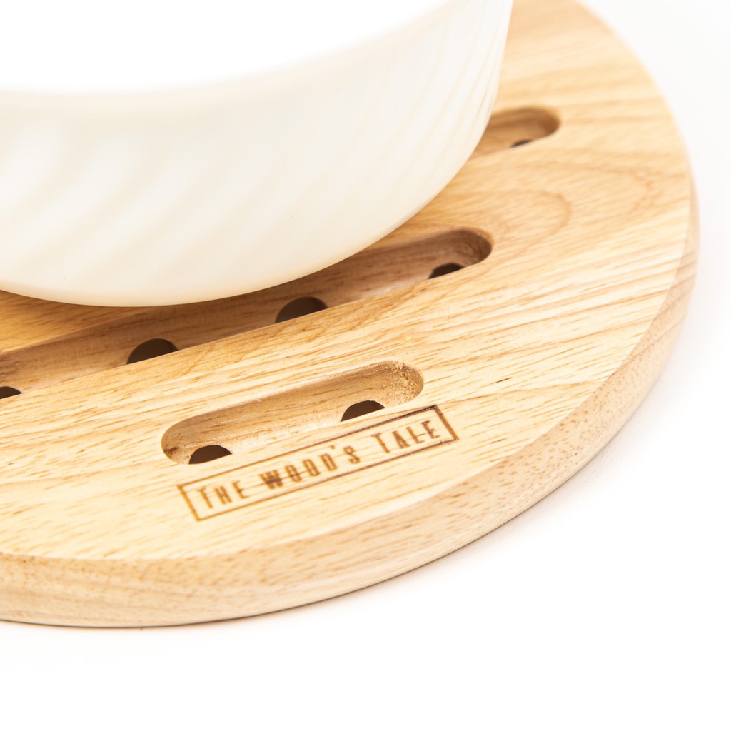 The Wood's Tale แผ่นรองจาน ที่รองของร้อน HOT PLATE HOLDER ที่รองจาน จากไม้แท้ธรรมชาติ