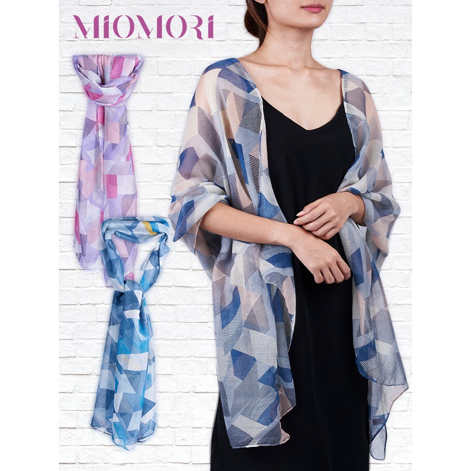 !!สินค้าขายดี!! MIOMORI ผ้าพันคอพิมพ์ลาย Abstract Designed Scarf