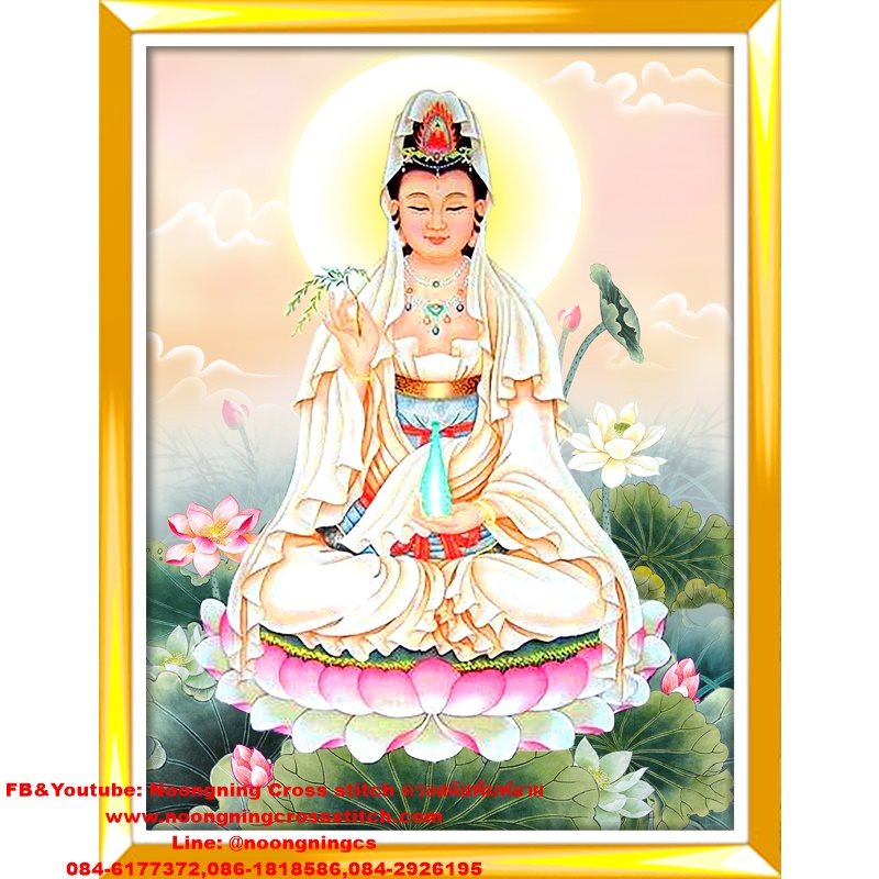 เจ้าแม่กวนอิม ครอสติสคริสตัล Diamond painting โมเสก ภาพติดเพชร งานฝีมือทำที่บ้าน DIY