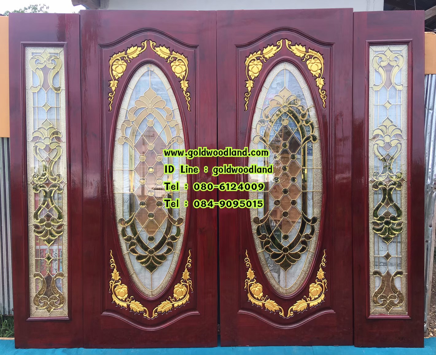 ประตูบ้านไม้สัก GBBB - 234