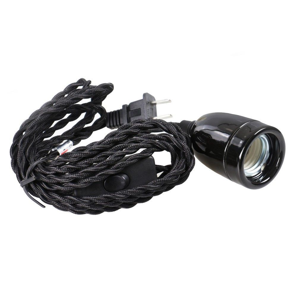 ชุดขั้วหลอดวินเทจ HI-TEK E27 สีดำ RETRO LAMP HOLDER SET HI-TEK E27 BLACK