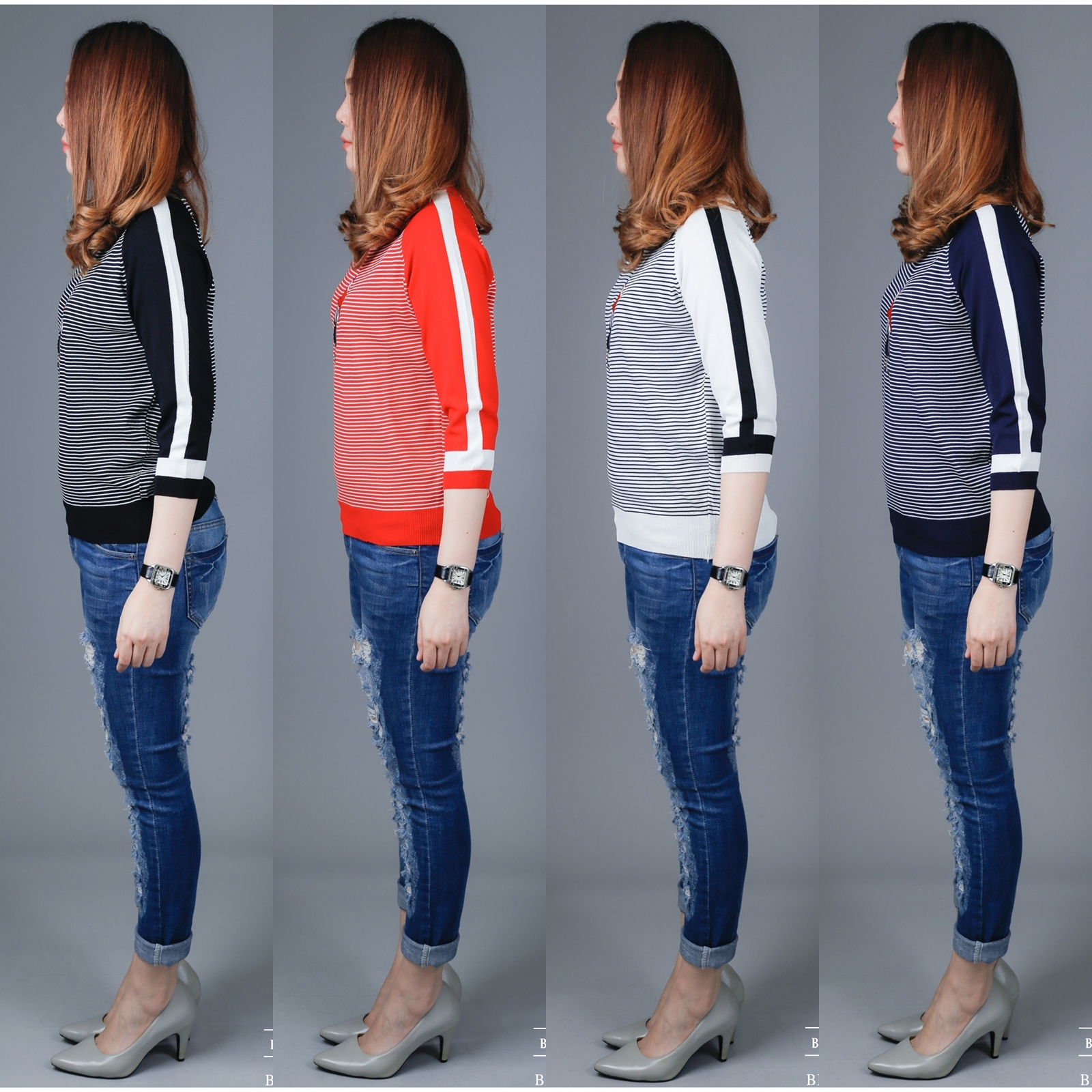 SaLe++B3299**เสื้อทีเชิ้ตแบรนด์เนมเกาหลี สไตล์บลูเบอร์รี่ไนท์ ผ้าทอโพลิเอสเตอร์เบลนด์เนื้อนุ่มเกรดพรีเมี่ยม ตัดเย็บสวยเนี้ยบสไตล์แบรนด์เนมสุดหรู ดีเทลผ้าช่วงลำตัวลายทางสลับสี แขนสีพื้นทอสลับสีสวยเรียบหรู ด้านหน้าปักลายสวยเก๋ 4 สีคลาสสิค สีดำ/ สีขาว/ สีกรม