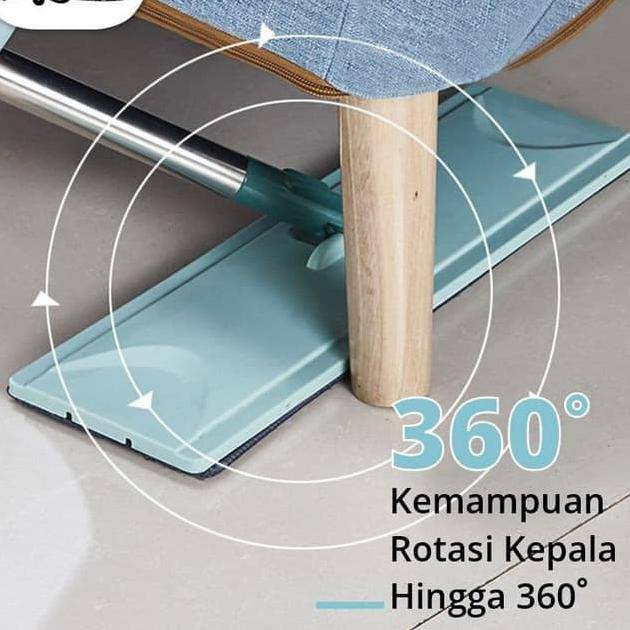 ไม้ถูพื้นแบบรีดน้ำและฝุ่นผงในตัว ไม้ถูพื้น พร้อมผ้า 2 ผืน ถูง่ายสบายมือ ไม้ถูพื้นหัวแบน หมุนได้ถึง 360องศา