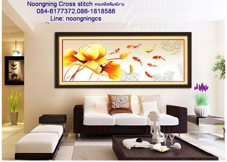 ดอกไม้ ชุดปักครอสติส พิมพ์ลาย ครอสติสจีน งานฝีมือทำที่บ้าน DIY