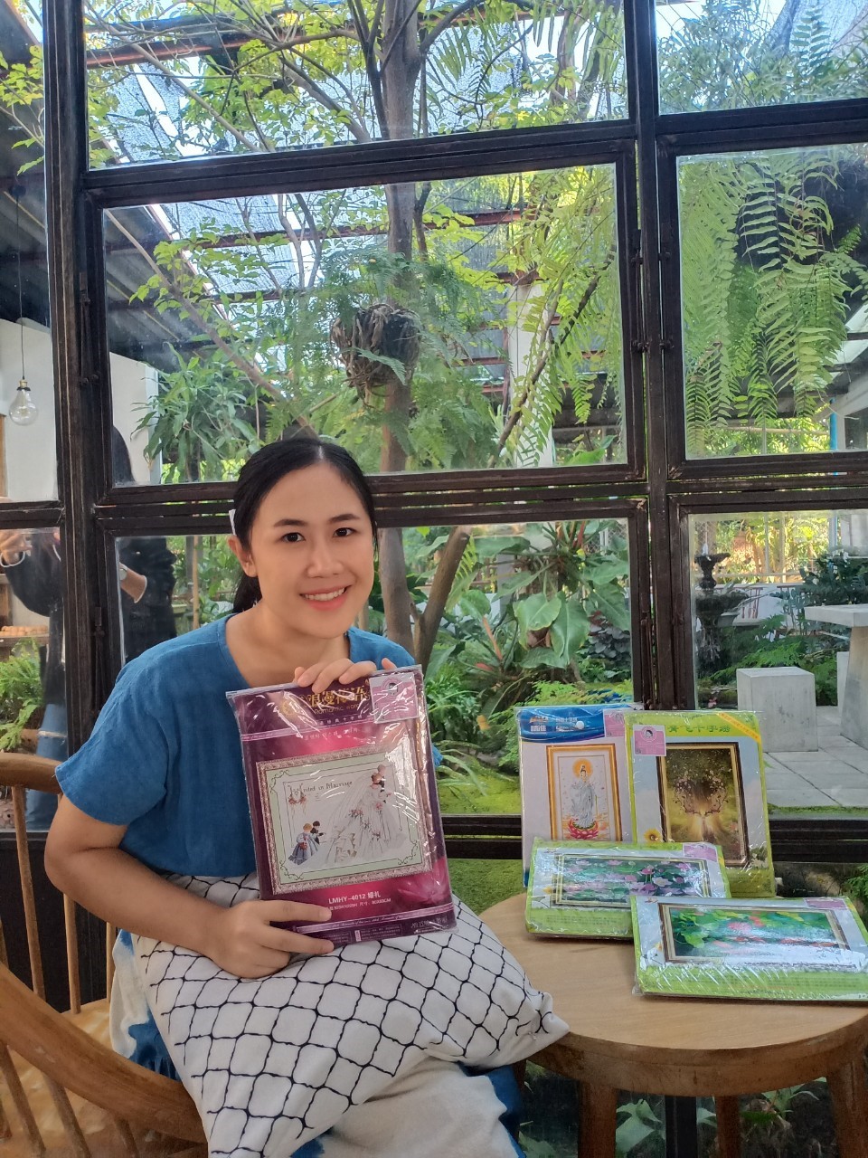 นกกระเรียนอายุยืน ชุดปักครอสติส พิมพ์ลาย ครอสติสจีน งานฝีมือทำที่บ้าน DIY