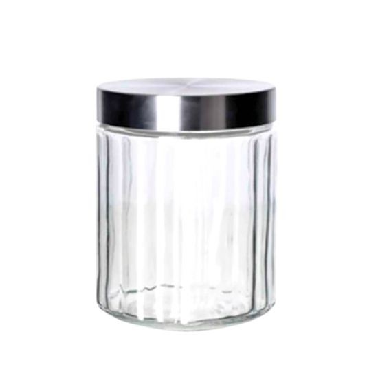 KASSA HOME ขวดโหลพร้อมฝา ลายริ้ว รุ่น ZJ013 ขนาด 1.25 ลิตร สีใส