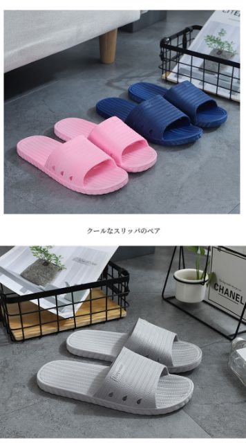 รองเท้าแตะในร่มบ้าน รองเท้าแตะห้องน้ำกันลื่น ยางPVC แบบบางน้ำหนักเบา ใส่สบาย D88