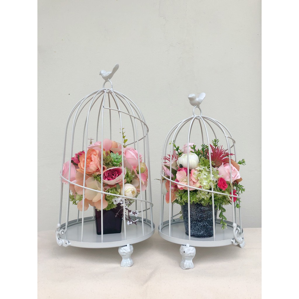 เหล็กดัดกรงนก สีขาว มี 2 ขนาด ของตกแต่งบ้าน ของตกแต่งสวน