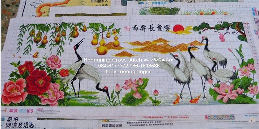 ตัวอักษรจีน ชุดปักครอสติช พิมพ์ลาย ครอสติสจีน งานฝีมือ DIY
