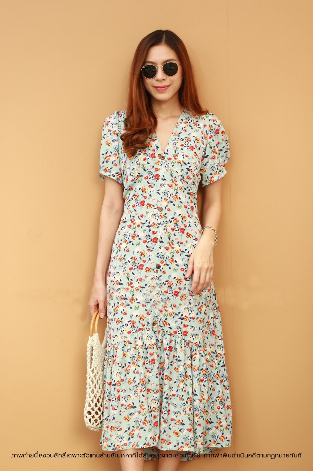 MD0040 เดรสแฟชั่น ชุดเดรสยาว แม็กซี่เดรส Maxidress ลายดอก Maxxi Dress