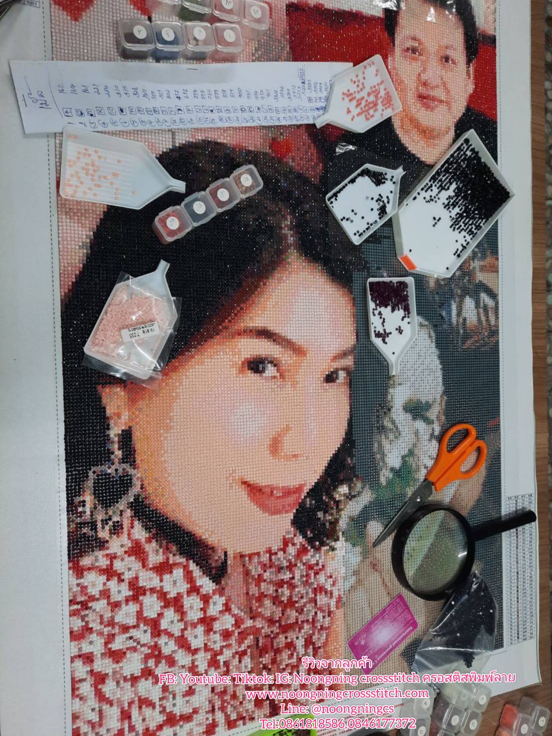 ครอสติสคริสตรัล สั่งทำ 60x80ซม รูปตัวเอง Diamond painting โมเสก ภาพติดเพชร งานฝีมือทำที่บ้าน DIY