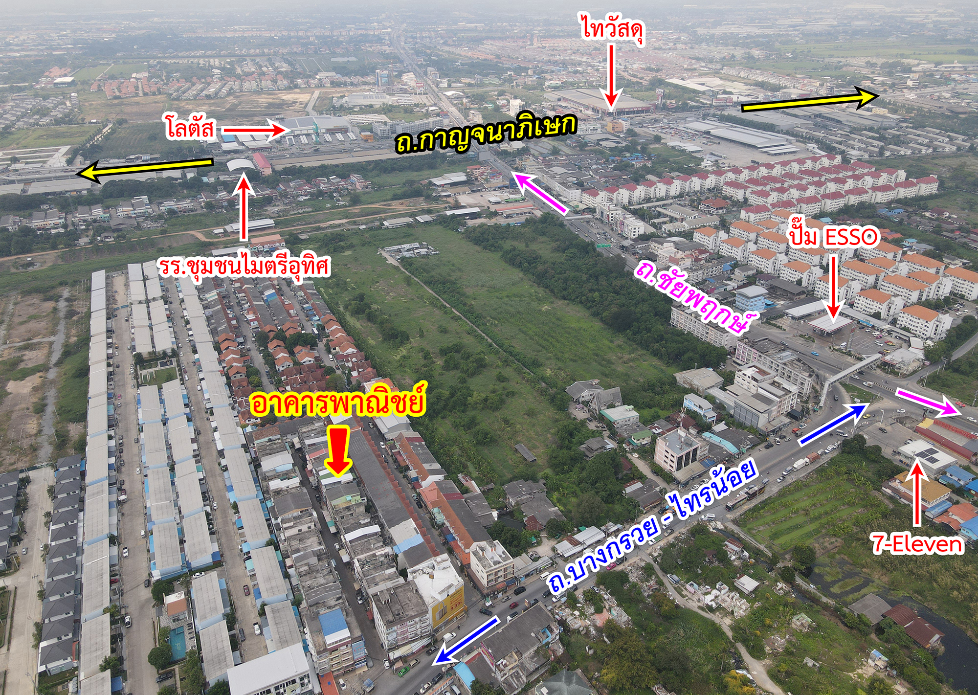 72159-ขายอาคารพาณิชย์ ถนนชัยพฤกษ์ ใกล้วัดเล่งเน่ยยี่ บางบัวทอง นนทบุรี