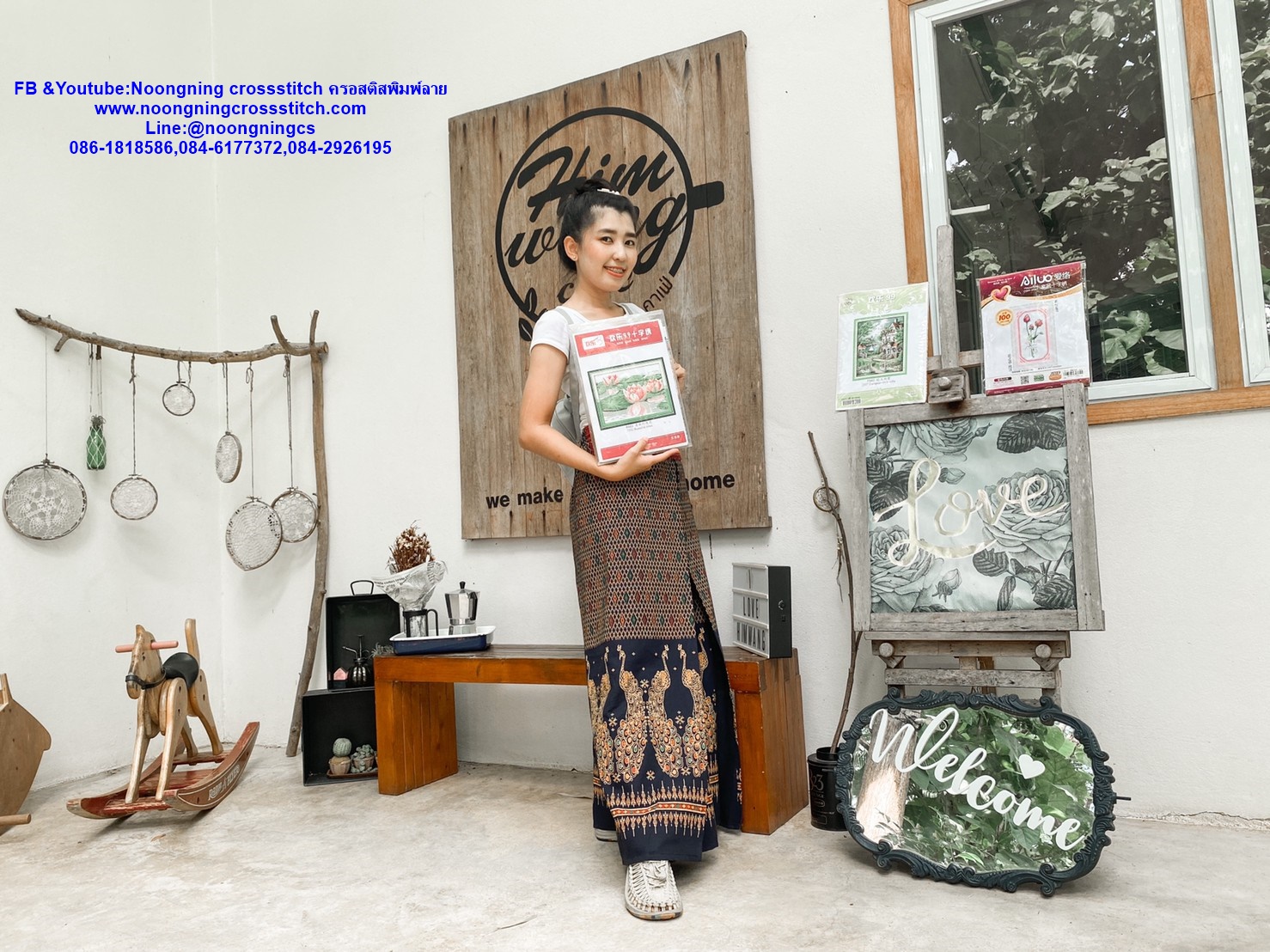 เจ้าแม่กวนอิม ชุดปักครอสติส พิมพ์ลาย ครอสติสจีน งานฝีมือทำที่บ้าน DIY