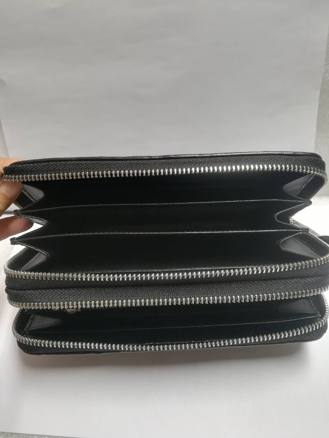 กระเป๋าหนังจระเข้แท้แบบซิปคู่(หนังกระดูกหัว)