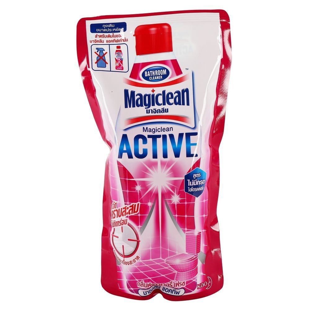 รีฟิลผลิตภัณฑ์ทำความสะอาดห้องน้ำ มาจิคลีน ฟลาวเวอรี่ เฟรช 600 มล. BATHROOM CLEANER REFILL MAGICLEAN 600ML FLOWERY FRESH