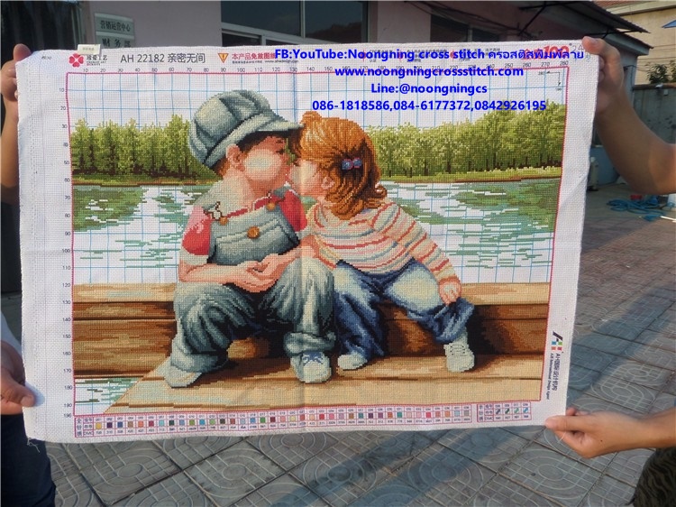 แมวเหมียว มองนก ชุดปักครอสติช พิมพ์ลาย ครอสติสจีน งานฝีมือ DIY