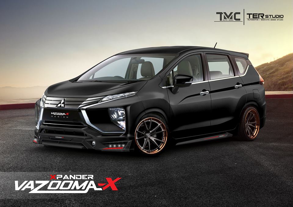 ชุดแต่งรถ-สเกิร์ต-อุปกรณ์แต่งรถ Mitsubishi Xpander ทรง Vazoomer-X By OSR