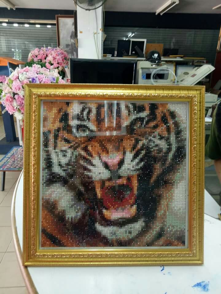 ปลาคราฟ ดอกบัว ครอสติสคริสตัล Diamond painting โมเสก ภาพติดเพชร งานฝีมือทำที่บ้าน DIY