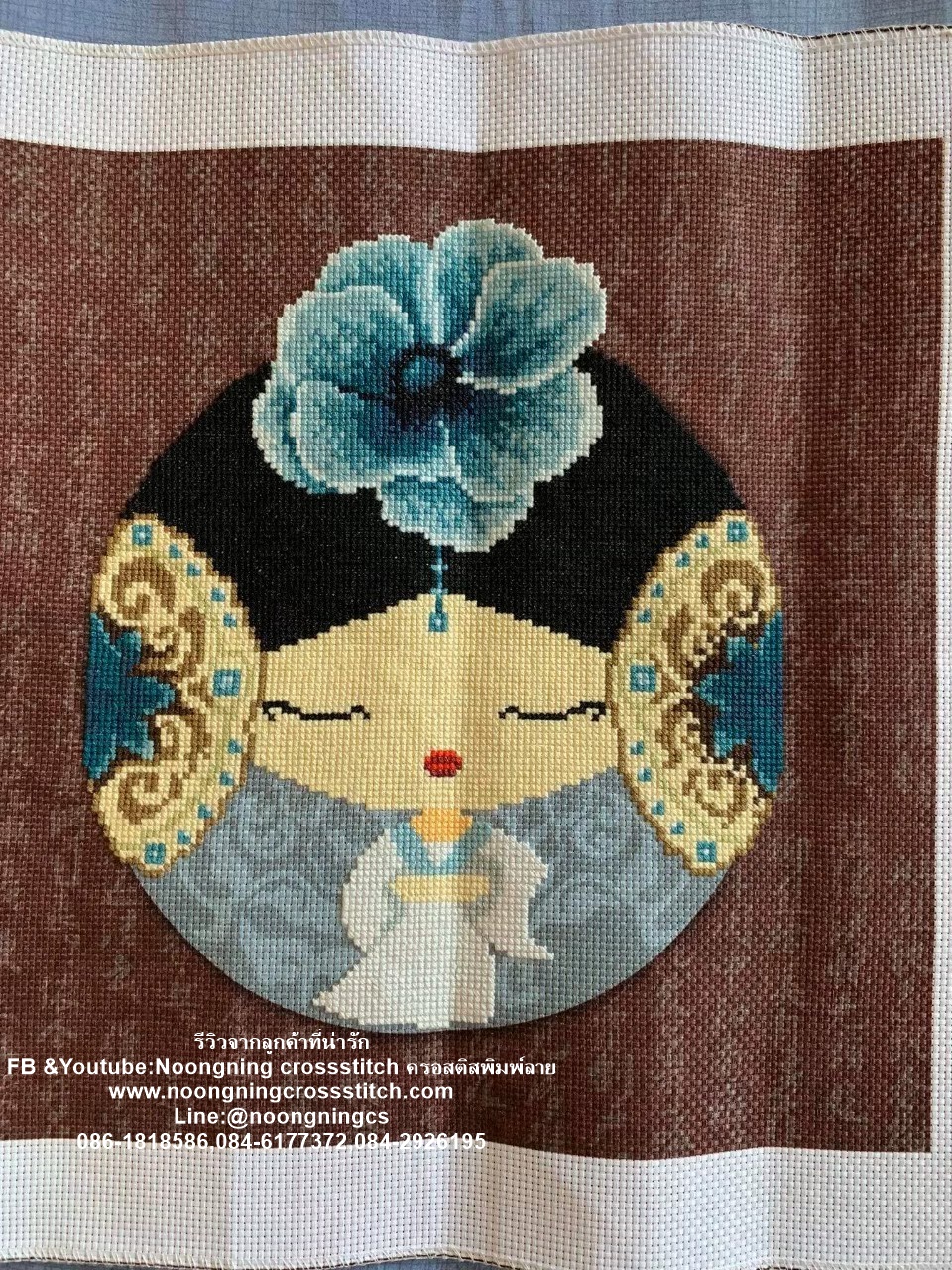 ผู้หญิง 3 รูป ชุดปักครอสติช พิมพ์ลาย ครอสติสจีน งานฝีมือ DIY