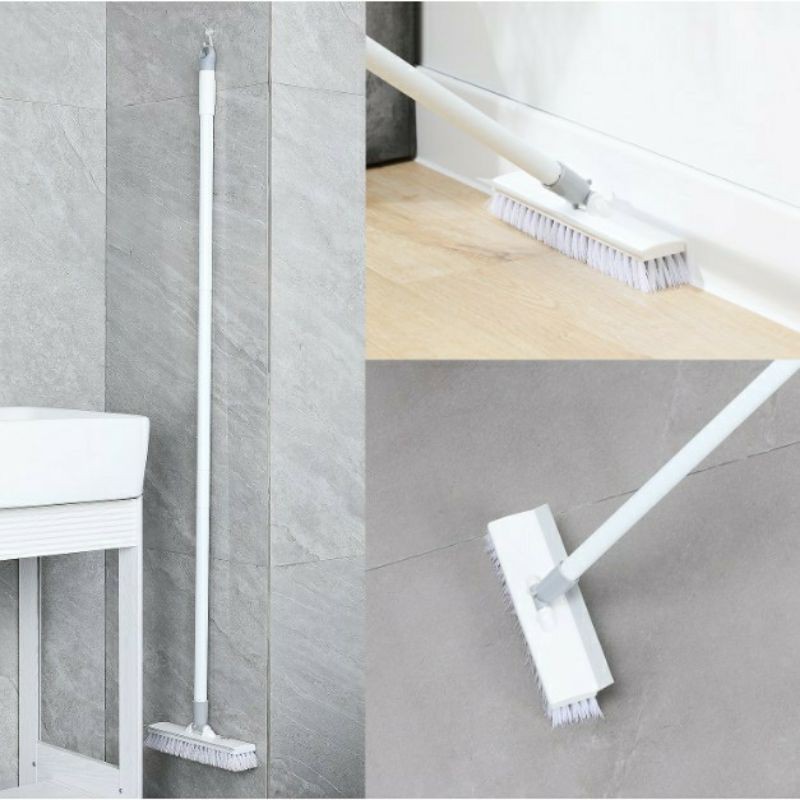 แปรงขัดพื้น 2in1 พร้อมที่รีดน้ำในตัว แปรงถูพื้น มีที่กวาดน้ำ แปรงขัดห้องน้ำ แปรงล้างพื้น แปรงล้างห้องน้ำ มีที่ปาดน้ำ