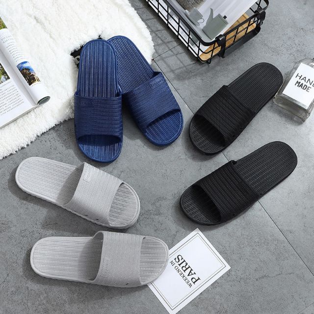 รองเท้าแตะในร่มบ้าน รองเท้าแตะห้องน้ำกันลื่น ยางPVC แบบบางน้ำหนักเบา ใส่สบาย D88