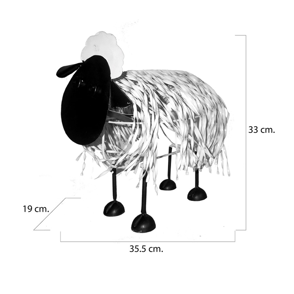 U-RO DECOR เครื่องประดับตกแต่งสวน รุ่น SHEEP (เเกะน้อย) - สีขาว/ดำ