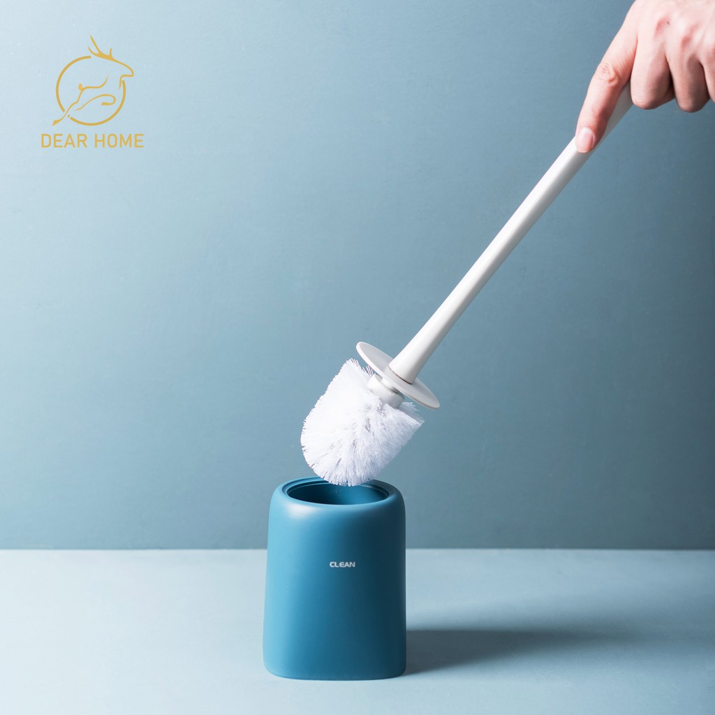 Dear Home ชุดแปรงทำความสะอาดห้องน้ำ แปรงล้างห้องน้ำด้ามยาวขนนุ่มพร้อมฐานรอง แปรงทำความสะอาดโถส้วม แปรงโถส้วม แปรงล้างโถ