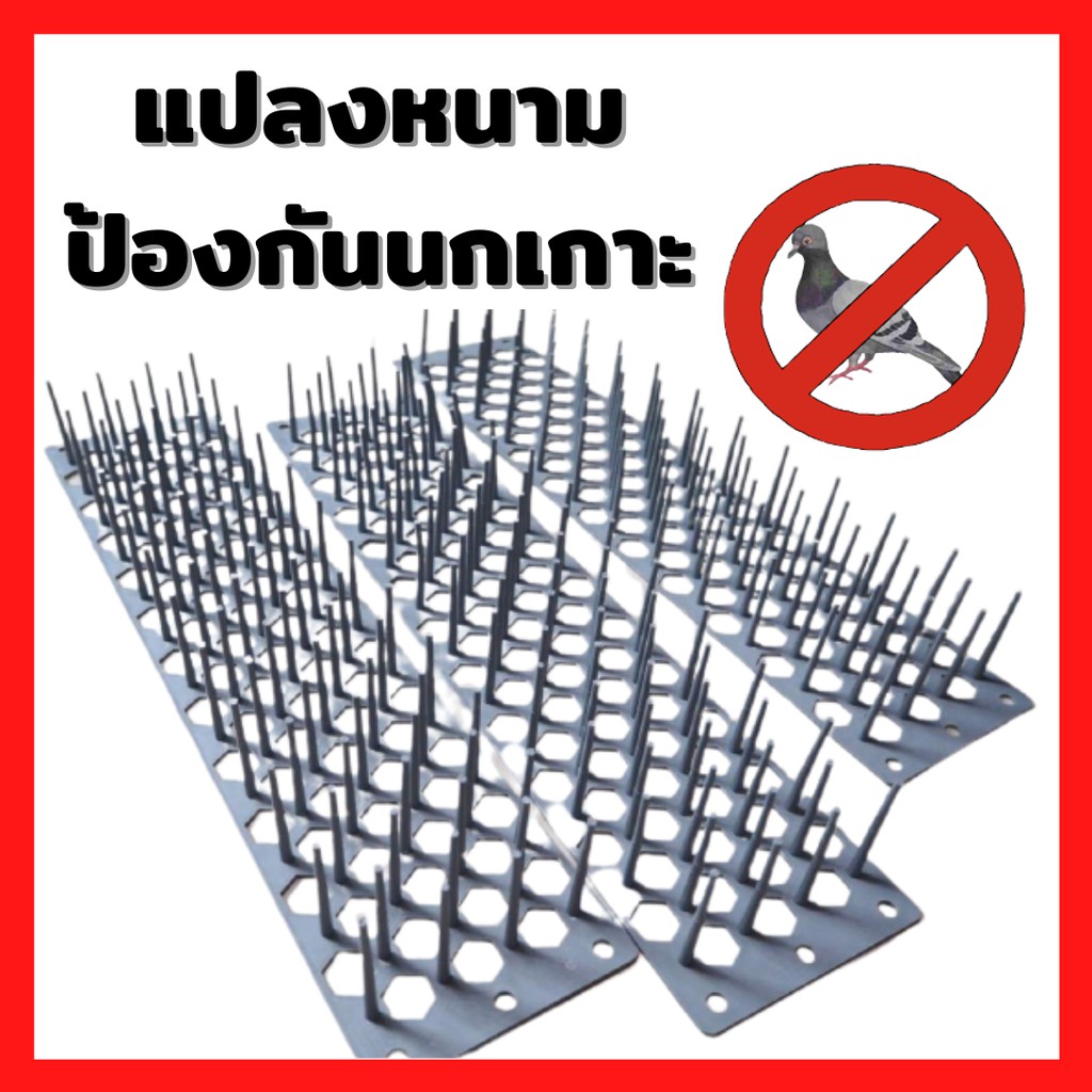 แปลงหนามป้องกันนกเกาะ กันนกทำรัง ป้องนกพิราบ นกทุกชนิด (แบบวาง) 1 ชิ้น ขนาด 49x11.2x6ซม. อุปกรณ์ไล่นก